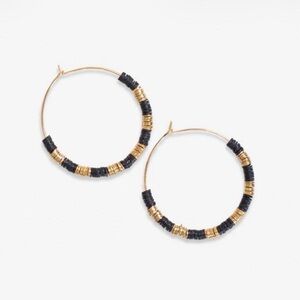 Ink & Alloy Jennifer hoop, black & gold